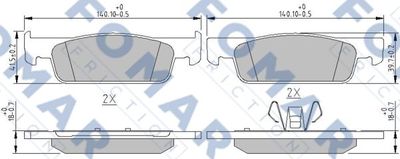 Комплект тормозных колодок, дисковый тормоз FOMAR Friction FO 250581 для RENAULT LOGAN/STEPWAY