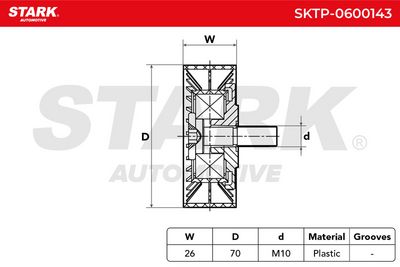 обтящна ролка, пистов ремък STARK SKTP-0600143