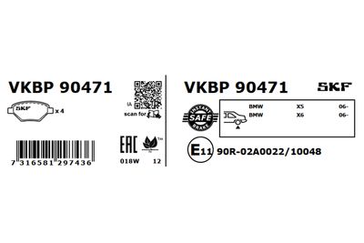 Brake Pad Set, disc brake VKBP 90471