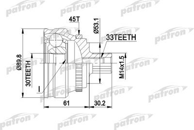 PATRON PCV1112 ШРУС  для AUDI COUPE (Ауди Коупе)