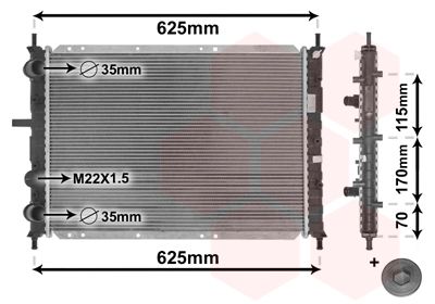 VAN WEZEL 17002188 Радиатор охлаждения двигателя  для FIAT MULTIPLA (Фиат Мултипла)