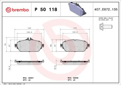 Brake Pad Set, disc brake P 50 118