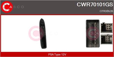 Spínač, zvedací zařízení oken CASCO CWR70101GS