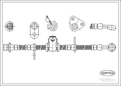 Тормозной шланг CORTECO 19032621 для HONDA PRELUDE