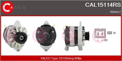 Генератор CASCO CAL15114RS для RENAULT RAPID