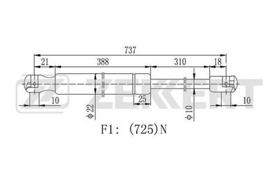 Газовая пружина, крышка багажник ZEKKERT GF-2430 для KIA CARNIVAL