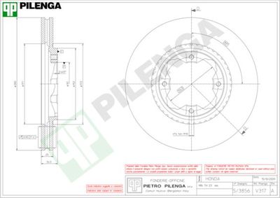 PILENGA V317 Тормозные диски  для HONDA ACCORD (Хонда Аккорд)