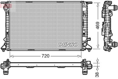 Радиатор, охлаждение двигателя DENSO DRM02024 для AUDI A7