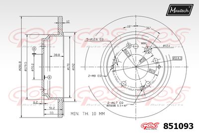 MAXTECH 851093 Тормозные диски  для HONDA NSX (Хонда Нсx)