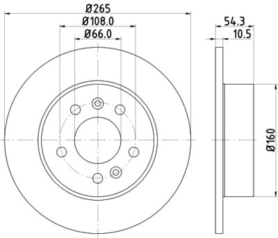 Тормозной диск HELLA 8DD 355 106-441 для RENAULT ESPACE