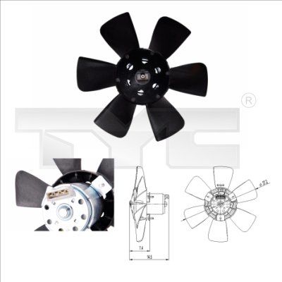 TYC 837-0007 Вентилятор системы охлаждения двигателя  для AUDI COUPE (Ауди Коупе)