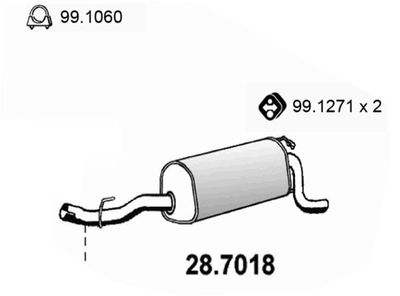ASSO 28.7018 Глушитель выхлопных газов  для MERCEDES-BENZ E-CLASS (W210) E 230 (210.037)