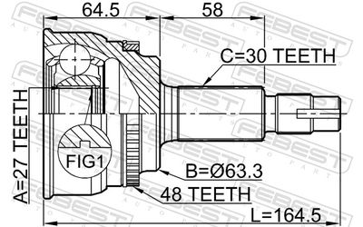 Joint Kit, drive shaft 0110-060A48