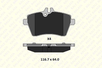 Комплект тормозных колодок, дисковый тормоз KALE 24077 190 24 для MERCEDES-BENZ B-CLASS