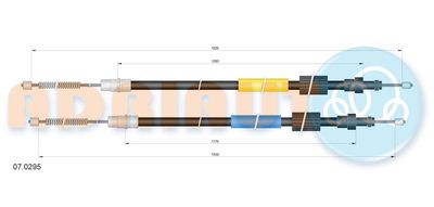 Тросик, cтояночный тормоз ADRIAUTO 07.0295 для CITROËN ZX