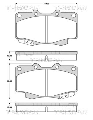 Комплект тормозных колодок, дисковый тормоз TRISCAN 8110 13076 для TOYOTA FORTUNER