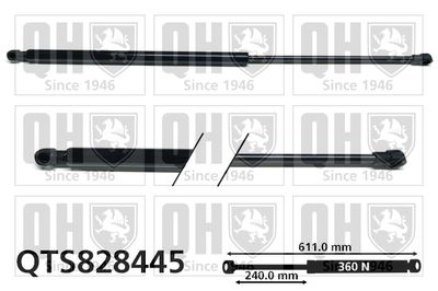 Газовая пружина, крышка багажник QUINTON HAZELL QTS828445 для TOYOTA CARINA