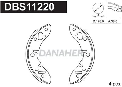 Комплект тормозных колодок DANAHER DBS11220 для ROVER MINI