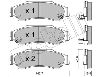 Комплект тормозных колодок, дисковый тормоз METELLI 22-0722-0 для CHEVROLET BLAZER