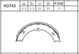 ASIMCO Brake Shoe Set, parking brake