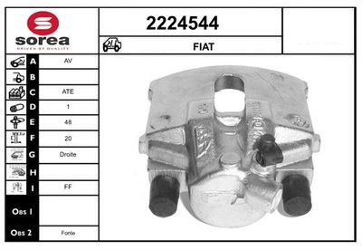 EAI 2224544 Тормозной суппорт  для FIAT PALIO (Фиат Палио)