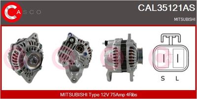 CASCO CAL35121AS Генератор для MITSUBISHI SPACE WAGON (N3_W, N4_W)