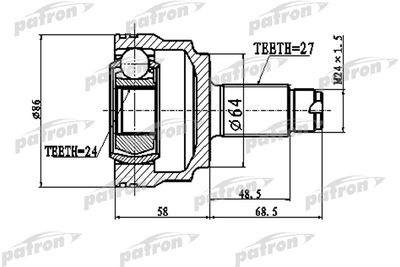 PATRON PCV1796 ШРУС  для BMW 3 (Бмв 3)