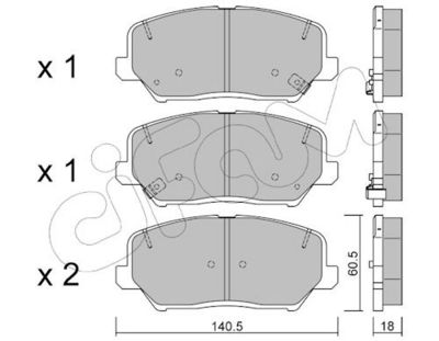 комплект спирачно феродо, дискови спирачки CIFAM 822-997-0