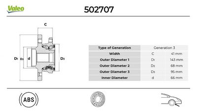 RADLAGERSATZ VALEO 502707
