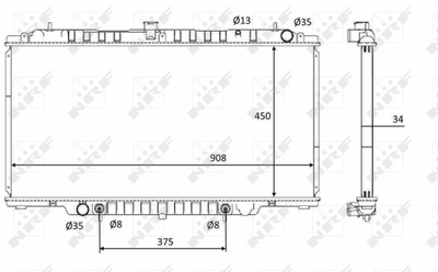 Радиатор, охлаждение двигателя WILMINK GROUP WG1723464 для NISSAN PATROL