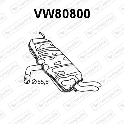 Глушитель выхлопных газов конечный VENEPORTE VW80800 для VW EOS