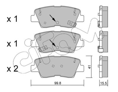 Комплект тормозных колодок, дисковый тормоз 822-886-1