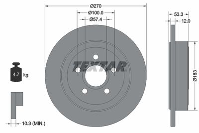 Тормозной диск TEXTAR 92277903 для CHRYSLER PT