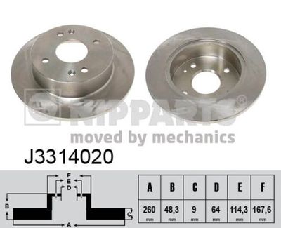 NIPPARTS J3314020 Тормозные диски  для HONDA (Хонда)