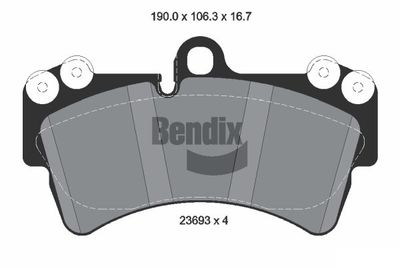 Sada brzdových destiček, kotoučová brzda BENDIX Braking BPD1350