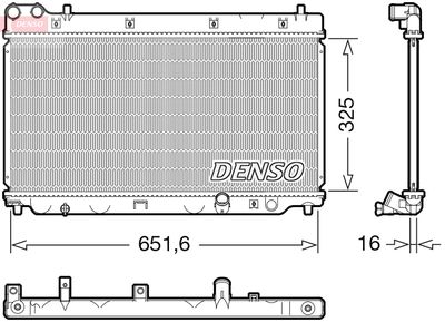 Радиатор, охлаждение двигателя DENSO DRM40055 для HONDA JAZZ