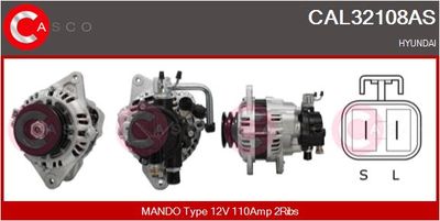 Генератор CASCO CAL32108AS для HYUNDAI PORTER
