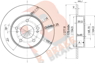 R BRAKE 78RBD25059 Тормозные диски для NISSAN MAXIMA / MAXIMA QX V (A33)