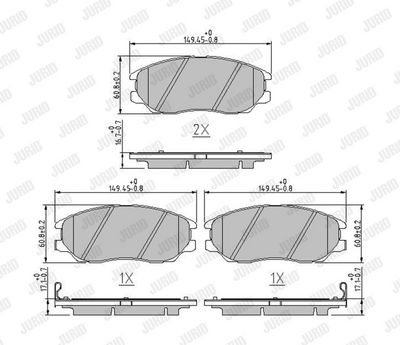 BREMSBELAGSATZ SCHEIBENBREMSE JURID 572518J 1