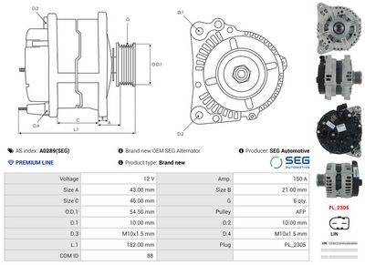 GENERATOR / ALTERNATOR AS-PL A0289SEG 4