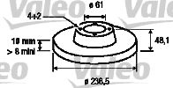 Тормозной диск VALEO 186435 для HONDA PRELUDE