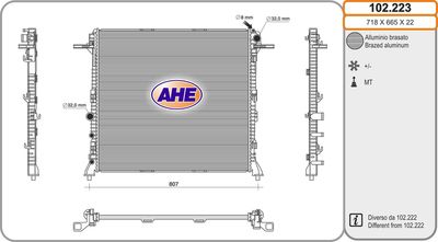 Радиатор, охлаждение двигателя AHE 102.223 для VW CRAFTER