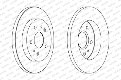 Remschijf set (2 stuks) Voor Links/Rechts past: DAEWOO MUSSO  DAIHATSU TERIOS  HONDA PRELUDE IV, PRELUDE V  TOYOTA CAMI, RUSH 1.3-3.2 02.92-