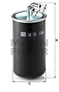 Топливный фильтр MANN-FILTER WK 728 для MITSUBISHI GRANDIS