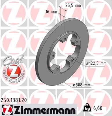 ZIMMERMANN Bremsscheibe COAT Z (250.1381.20)