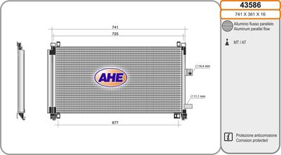 Конденсатор, кондиционер AHE 43586 для CITROËN C5