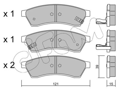 Комплект тормозных колодок, дисковый тормоз CIFAM 822-510-1 для CHEVROLET (SGM) EPICA