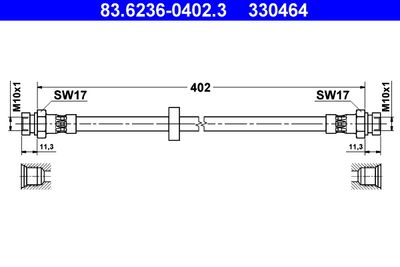 Тормозной шланг ATE 83.6236-0402.3 для SEAT INCA
