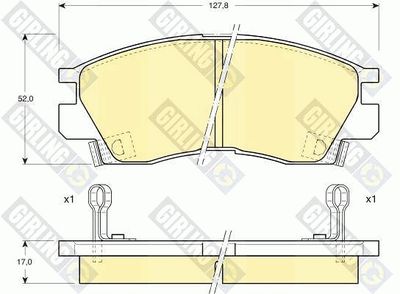 Комплект тормозных колодок, дисковый тормоз GIRLING 6109989 для MITSUBISHI SAPPORO