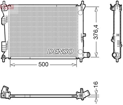 Радиатор, охлаждение двигателя DENSO DRM41017 для HYUNDAI VELOSTER